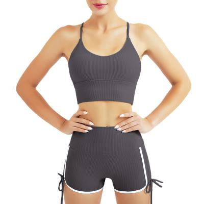 China New Cross Border Seamless Backless Bra Shorts Tight Fit Yoga Clothes For Women Launch Exercise Workout Searmless Short Equipment for sale