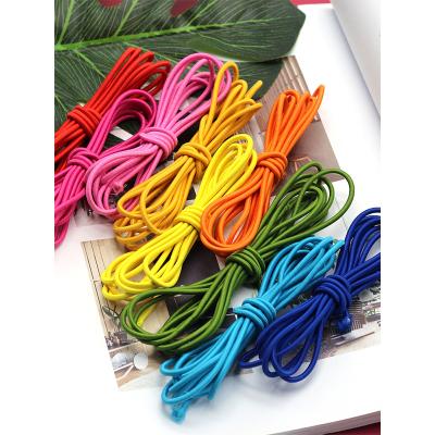 China Durable Colorful Round Polyester Elastic Tie 1Mm 1.5Mm 2Mm 3Mm Braided Round Elastic Cords for sale