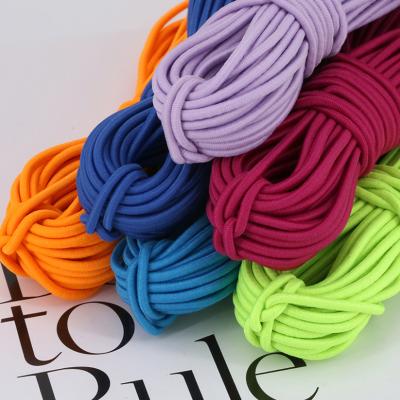 China Wholesale custom viable factory 2Mm 3Mm 4Mm 5Mm Braided Round Polyester Elastic Cord Rope Latex Rope for sale