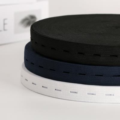 China Wholesale Knitted Adjustable Elastic Button Hole Elastic Band For Garment for sale