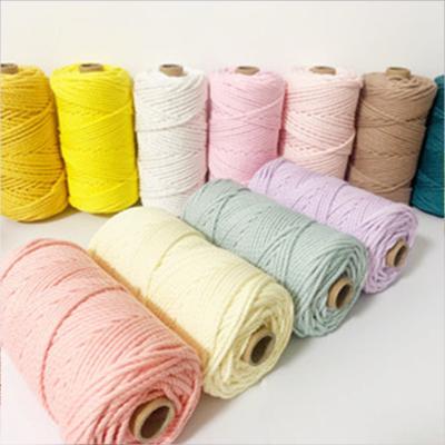 China Hot Sale Cotton Macrame Rope Nature Color Braid Rope Viable Cotton Twisted Rope Cotton Rope Macrame for sale