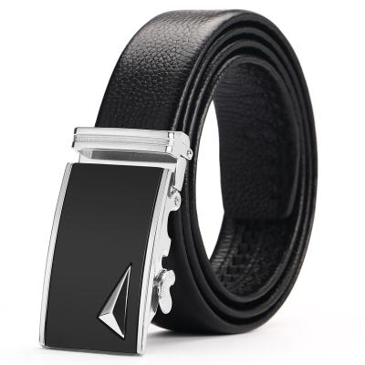 China Genuine Cowhide Fashion Luxury Famous Brand Leather Belt Lychee Pattern Belt For Men for sale