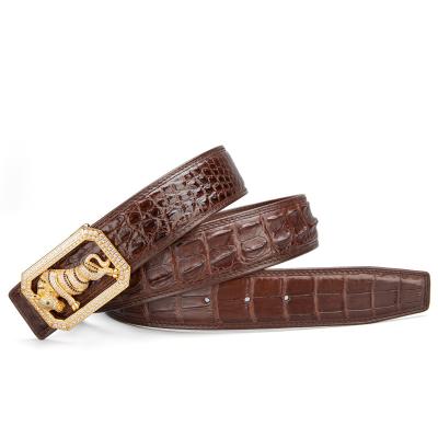 China Bullhead Men's Belt Leisure Business Needle Buckle Men's Belt Other Genuine Crocodile Leather Belt Men for sale