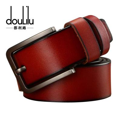 China New Product Cowhide Pin Buckle Leather Belt Retro Casual Yellow Cowhide Belt For Men for sale