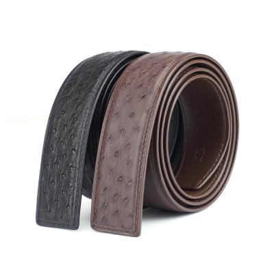 China 2021Ostrich Ostrich Skin Casual Smooth Ostrich Buckle Leather Belt Men's All-match Leather Belt for sale