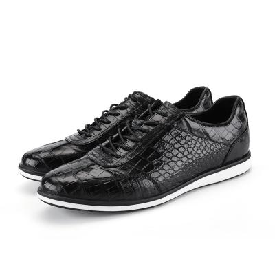 China 2021 New Light Leather Men's Sneakers Flat Crocodile Leather Men's Shoes for sale