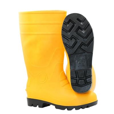 China Anti Slip Steel Toe Piercing Fishing Rubber Boots Cheap For Men Safety Working Waterproof Hot Sale High Heel PVC Unisex Rain Boots for sale