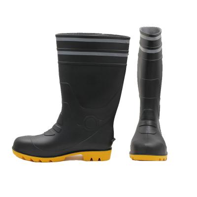 China Hot Sales Work Safety PVC Man Rain Boots Rubber Boots Safety Anti-static Factory Damping For Agriculture Adults for sale