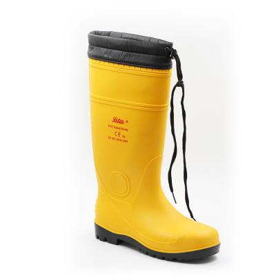 China Fashionable High Quality Winter Sweat-absorbent Waterproof Keep Warm Unisex PVC Rain Safety Coating Boot for sale