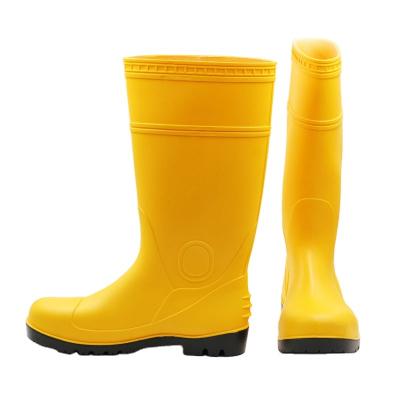 China Yellow Resistant Waterproof Anti Slip Oil Glitter Slush Rubber Rain Boots Cushioning For Construction Work for sale