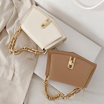 China PORTABLE Cross Body Handbag Shoulder Bag Vintage PU Polyester Messenger Bag Brown Chain Handbags For Women Luxury for sale