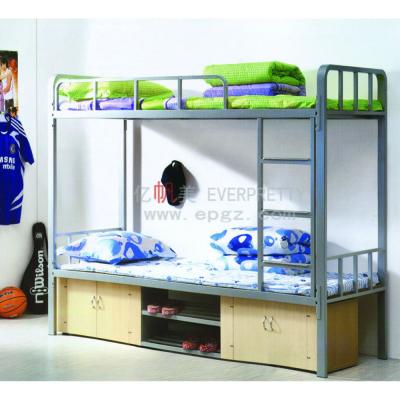 China Metal Boarding Bunk Bed With Locker Boarding Modern Furniture Double Boarding Bunk Bed With Wooden Locker for sale