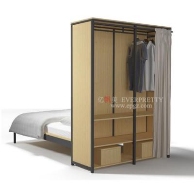 China Hostel Bed With Wardrobe 2021 Cheap Fashion Hostel Furniture Metal Double Sofa King Iron Hostel Bed Frame for sale