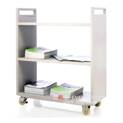 China Modern Durable Bookcase Furniture Movable Steel Book Trolley Book Trolley with Wheels for Bookcase for sale