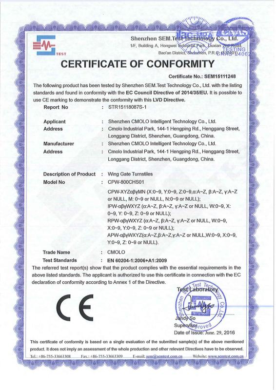 CE - Shenzhen CMOLO Intelligent Technology Co., Ltd