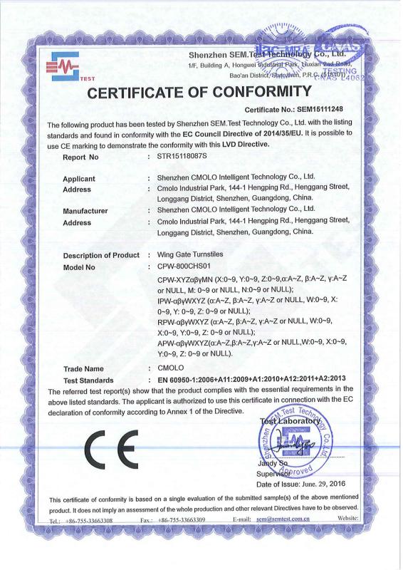 CE - Shenzhen CMOLO Intelligent Technology Co., Ltd