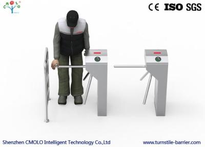 China Semi Automatic Pedestrian Tripod Barrier Gate with Fingerprint Recognition , CE ISO for sale