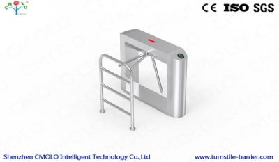 China Brushed Finish Drop Arm Turnstile / Half Height Turnstiles For Pedestrians Secured Access for sale