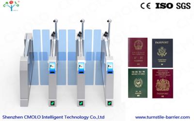 China Access Management Glass Security Controlled Access Turnstiles For Metro / Airport for sale