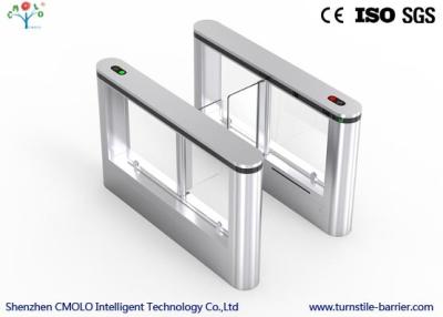 China Tempered Glass Door Flap Barrier Turnstile , Automatic Turnstile for Government Buildings for sale