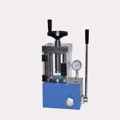 China Laboratory 15T hydraulic manual powder pellet press machine with optional safety cover for sale