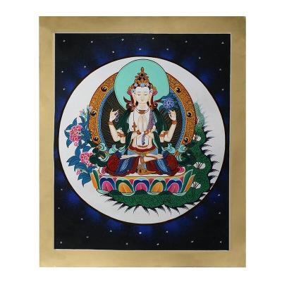 China Traditional Tibetan Starry Sky Buddha Thangka for sale