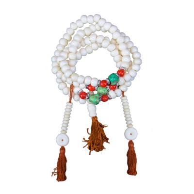 China Shell Yak Bone Buddhist Bracelet-108 bead string bracelet for sale