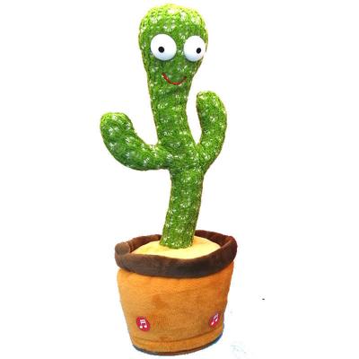 China New Funny Plush Toy Twist Dancing Cactus Doll Eco-friendly Decompression Flower Pot Talking, Singing and Dancing Cactus Plush Toy for sale