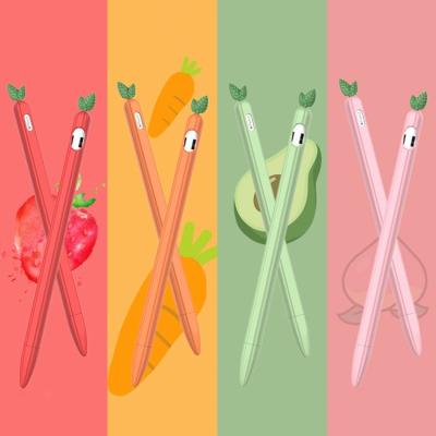 China Fruit Shockproof Cute Leaf Color Candy Soft Silicone Pen Protective Case Sleeve for Apple Pencil 1st Generation for sale