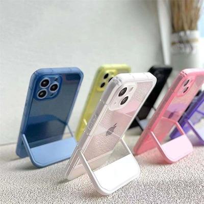 China New Cute Shockproof Candy Color Folding Invisible Stand Holder Phone Case For Iphone 11 12 13 14 pro X Max XS XR 7 8 plus Se for sale