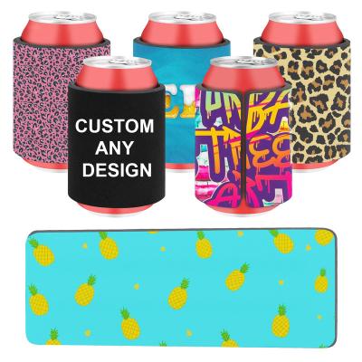 China Low MOQ Waterproof Custom Design Sprint Stubby Holder Neoprene Blank White Sublimation Slap Wrap Can Cooler Sleeve for sale