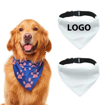 China Viable Custom Design Wholesale DIY White Blank Triangle XL Sublimation Dog Bandana Scarf Neckerchief DIY With Buckle for sale