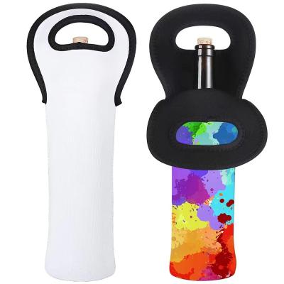 China Waterproof Custom Design Printed Portable Insulated Empty Blank Neoprene Sublimation Wine Bottle Cooler Tote Holders for sale