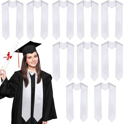 China White Custom Design Unisex Satin Polyester 60 72 In Sublimation Blank Graduation Stoles Blank Honor Sash for sale