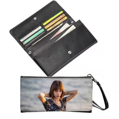 China Waterproof Custom Print Design Heat Transfer Dye Ladies Woman Sublimation Purse Blank With Wristband for sale