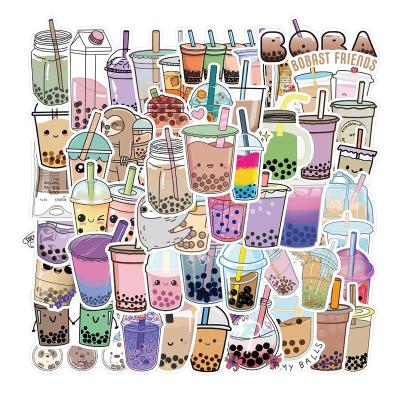 China 50Pcs Decorative Vinyl Sticker Girls Boba Bubble Milk Tea Waterproof Stickers For MacBook Water Bottle Laptop Phone Skateboard Guitar for sale