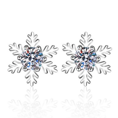 China Other Low Price To Mossangshi Suitable 925 Silver 60 Minute Stud Snowflake Stud Earings for sale