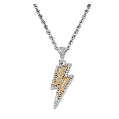 China 2021 Luxury Fashionable Zircon Unique Final Zircon Jewelry Necklace Women's Other Luxury Trendy Necklace Hip Hop Design Lightning Necklace for sale