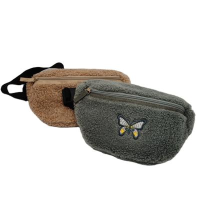 China / Wholesale Hot Outdoor Berber Fleece Butterfly Ornament Waist Bags For Women for sale