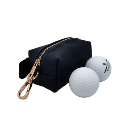 China Custom PU Golf Balls Bag Material PU Golf Pouch Golf Ball Bag for sale