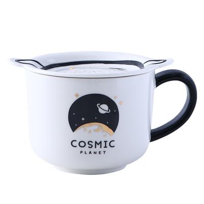 China High Quality Ceramic Breakfast Coffee Mug Sustainable For Space Stars Themed Breakfast Mug for sale