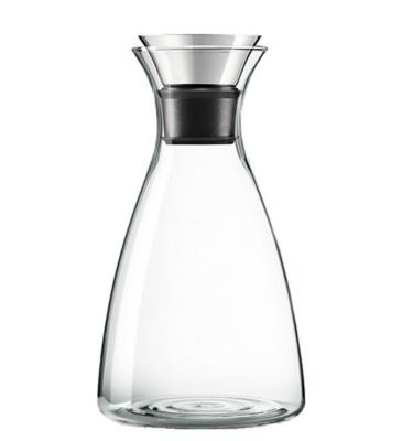 China Heat Resistant Borosilicate Stainless Steel Sustainable Flow Lid Glass Water Pitcher With for sale