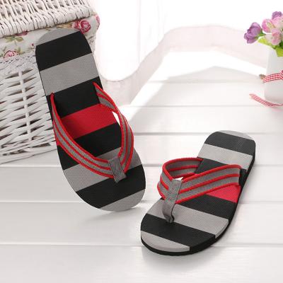 China Summer Men Cozy Slippers Indoor And Outdoor Non Slip Striped Color for sale