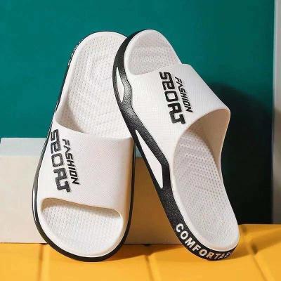 China Indoor Soft Sole Men Flat Slide Non Slip Home Summer Sandals for sale