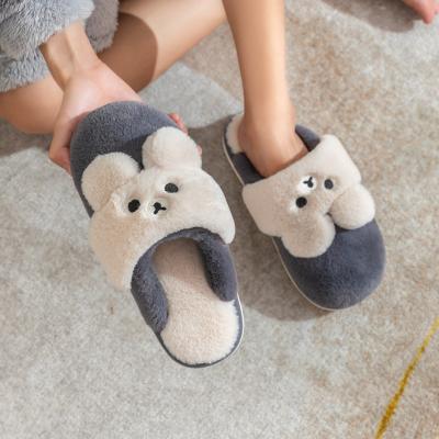 China Invierno interior de los zapatos de la moda de las mujeres de los deslizadores de la felpa de la historieta del oso del hogar respirable lindo suave al por mayor del empeine en venta