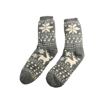 China Fleece Lined Ladies Slipper Socks Thermal Fuzzy Breathable For Winter for sale