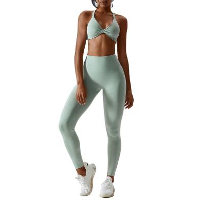 China Breathable Chinese manufacture yoga bra and leggings sets best pants for woman gymwear,seamless yoga suit for sale