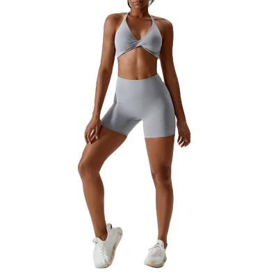 China Breathable Seamless yoga suit female slimming sexy quick-drying nude sportswear cycling running fitness suit for sale