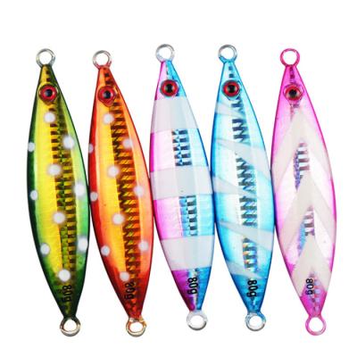 China Fish 60g Lead Jig Metal Jig HAWKLURE Metal Jig Slow Descent Painting Luminous Lures for sale