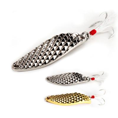 China HAWKLUE Metal Fishing Lure Gold Silver Spoon Shaped Glitter 2.5g 20g Metal Spoons Fishing Tackle for sale